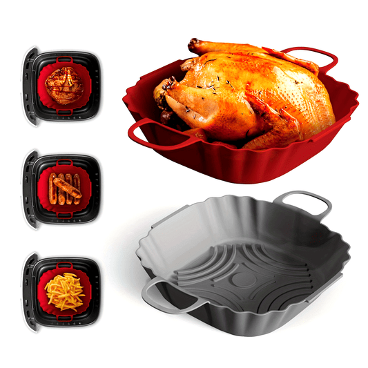 Silicone Air Fryer Liner - 1 Piece, Food Grade Baking Tray for Air Fryer, Reusable and Easy to Clean, Silica Gel Pad Oven Tray, Kitchen Accessories for Oven and Air Fryer - Baking Supplies and Accessories