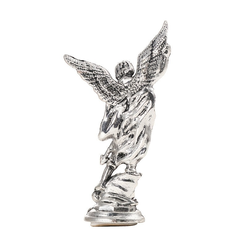 Saint Michael Archangel figurine made of zinc alloy for home decor and tabletop display.