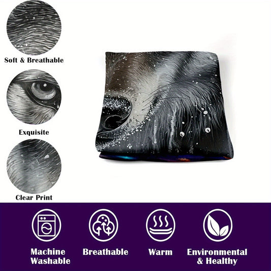 Soft, durable, and cozy Wolf Print Flannel Throw Blanket - the ideal present for African girls, granddaughters, and daughters. Versatile for outdoor, beach, camping, sofa, pet, and office use.