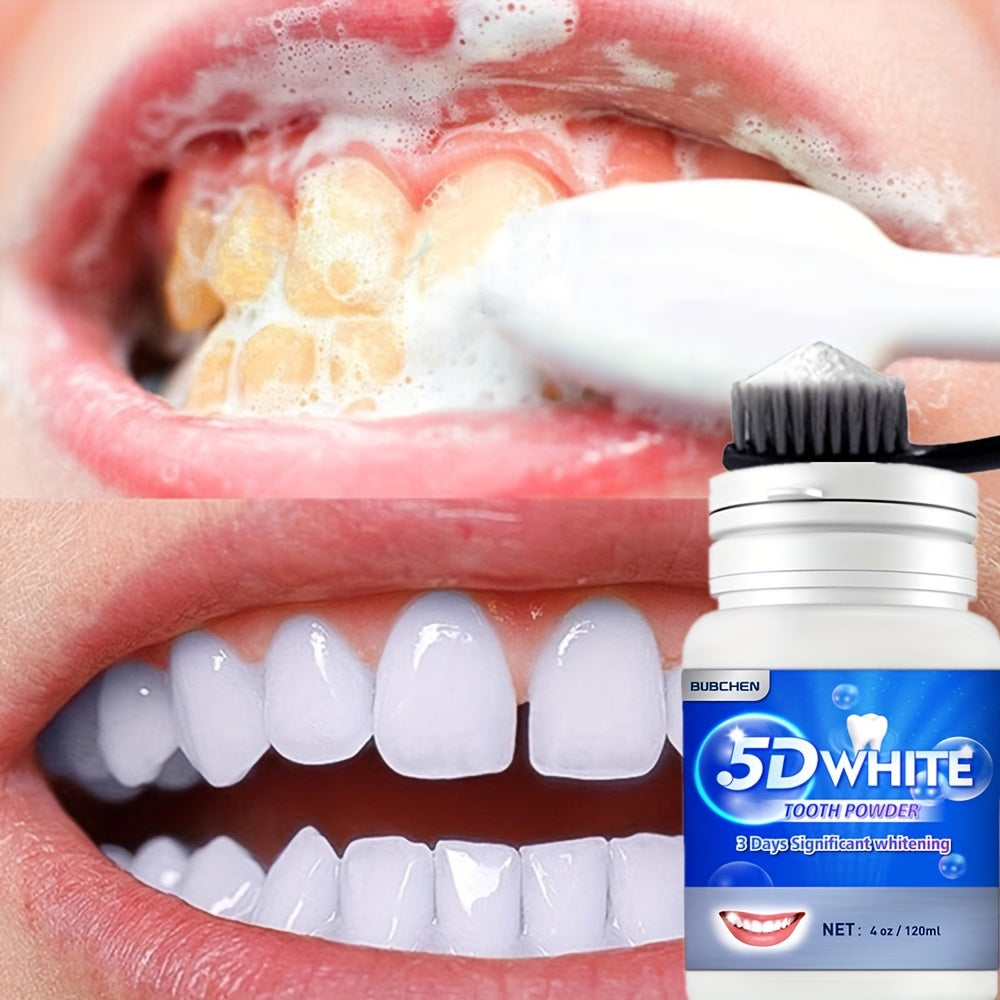 Teeth cleaning powder for daily use, freshens breath and deep cleans teeth.