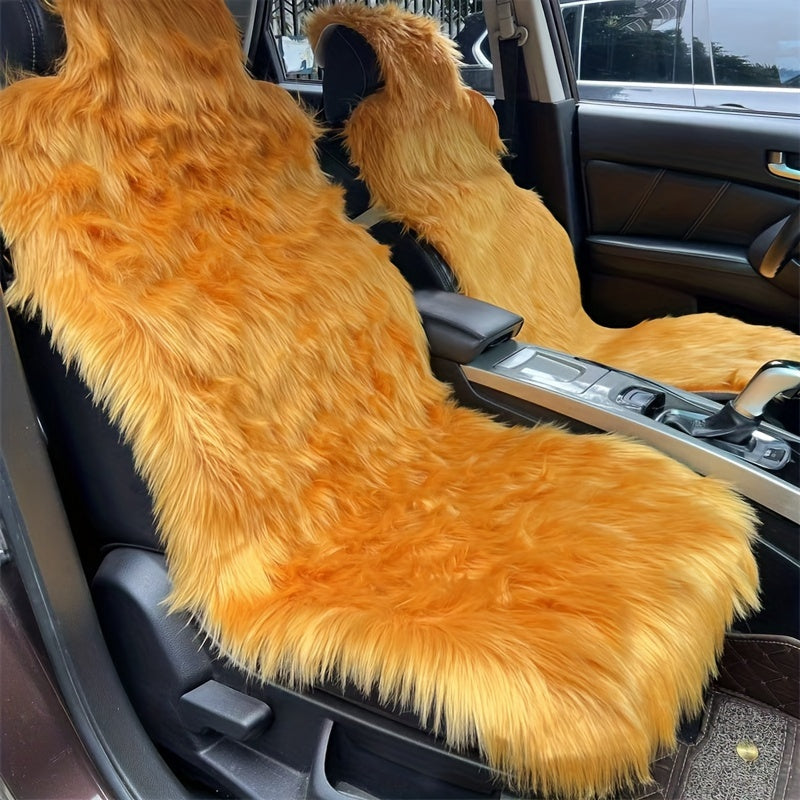 Thickened plush seat cushion for winter car driving.