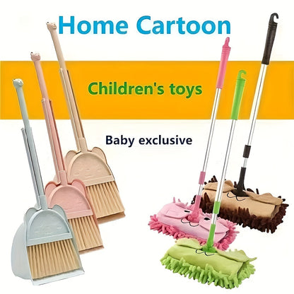 A Cute Mini Broom and Mop Set Perfect for Home Cleaning, Mini Broom Combo for Household Cleaning, Essential Cleaning Supplies and Tools.