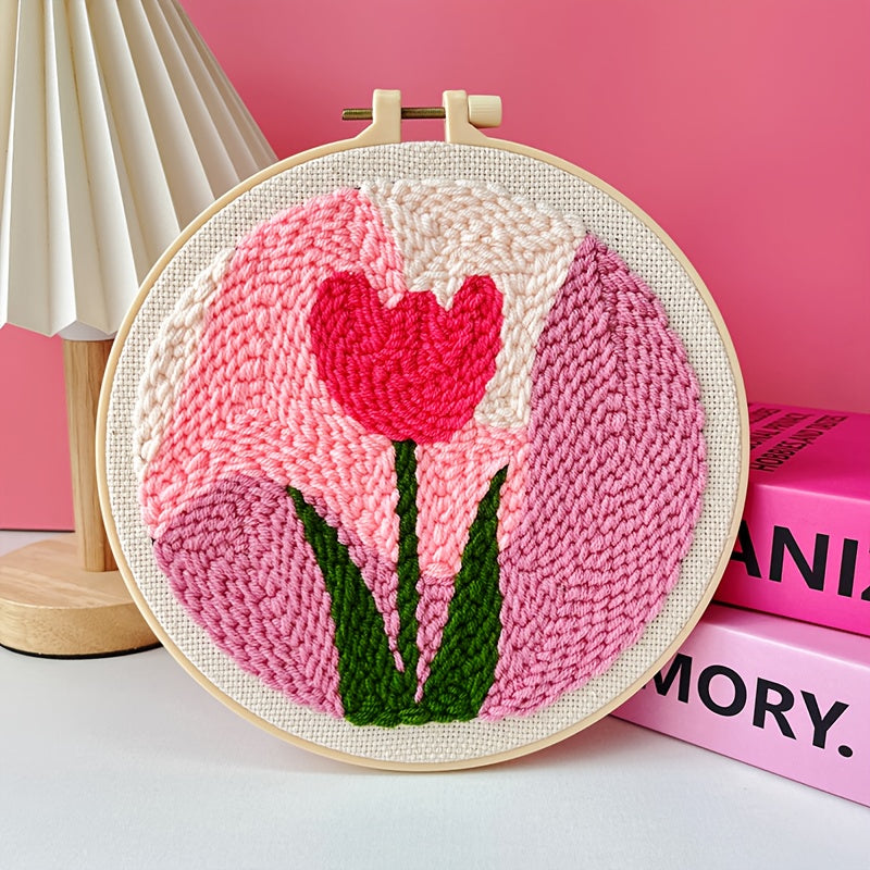 Handmade poke embroidery DIY kit perfect for beginners of all ages. Ideal for adults, children, and couples.