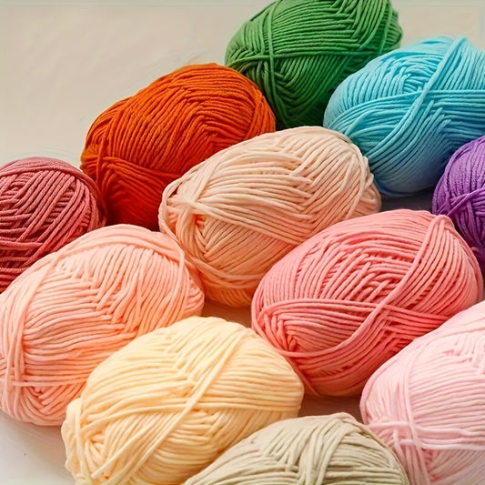 5 soft 4-ply milk yarn blend, ideal for scarves and hats, 2.5mm thick, 76.5 yards each, assorted colors, knitting supplies.