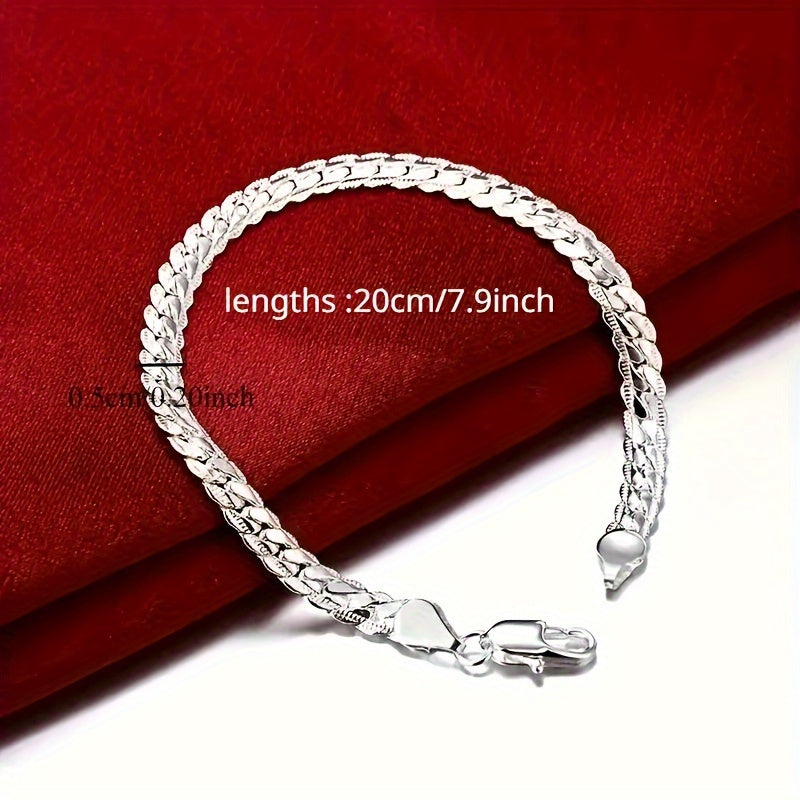 Elegant silver bracelet ideal for weddings and special events.