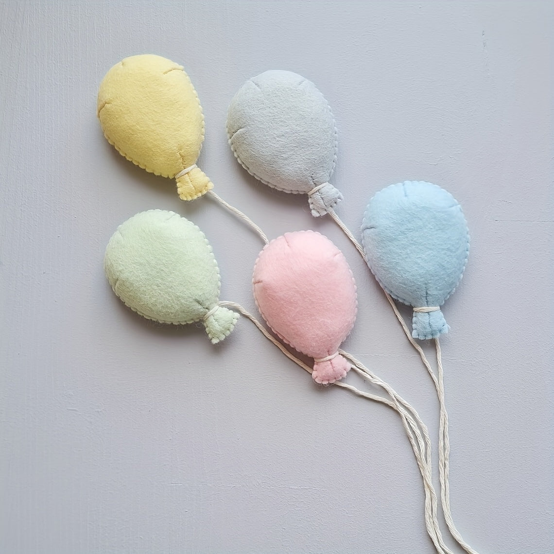 Newborn Photo Prop Set featuring Soft Felt Clouds and Balloons - Ideal for capturing Baby's First Photoshoot