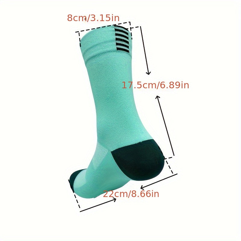 5 pairs of unisex cycling compression socks, breathable and highly elastic for outdoor sports and running.