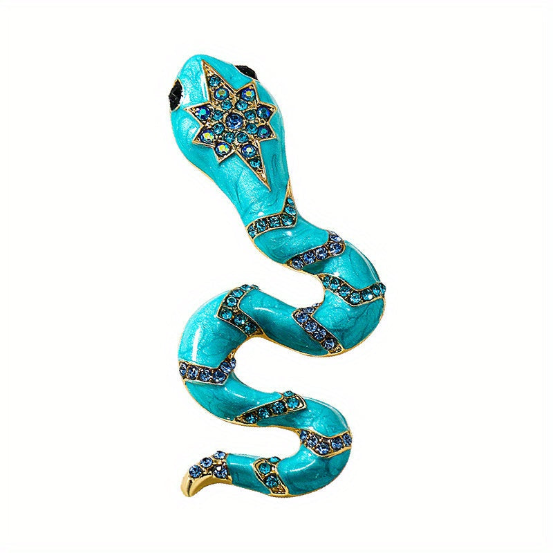 Stylish Enamel Snake Brooch - Animal Pin Corsage, Fun Accessory