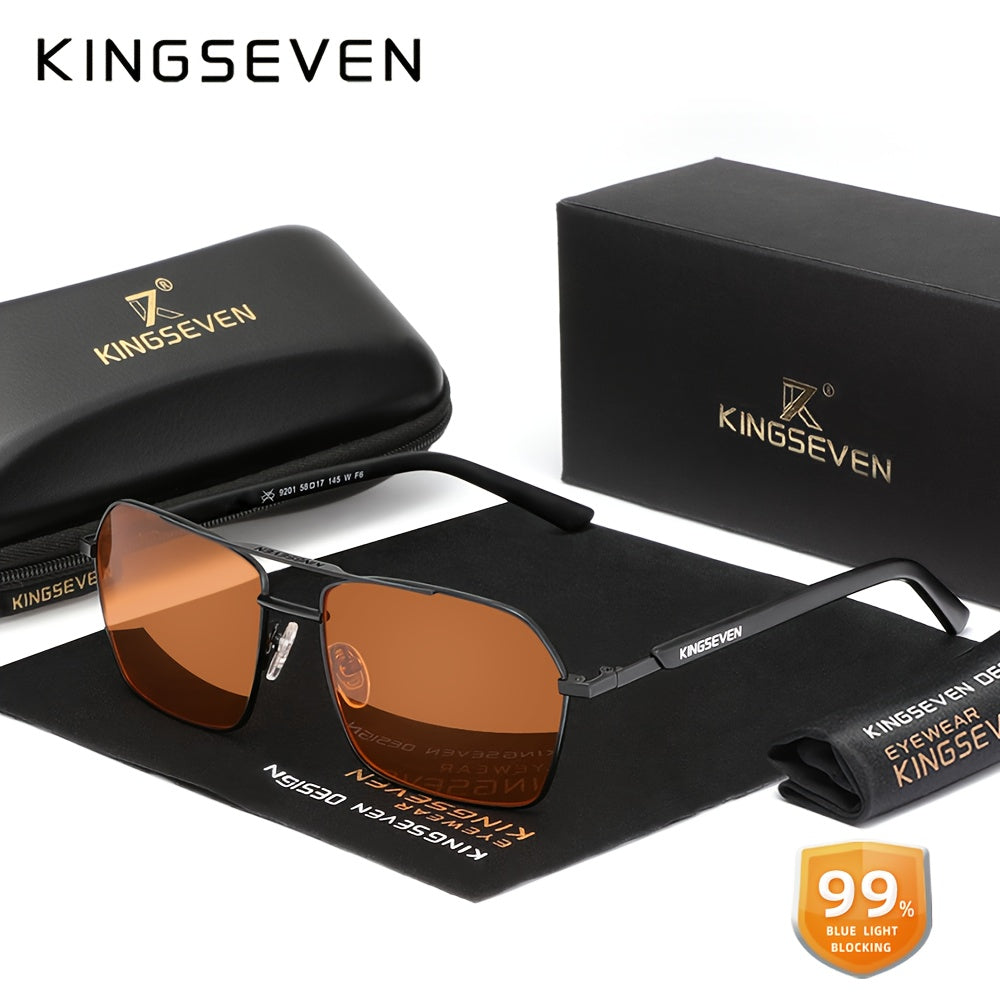 Kingseven 1pc Blue Light Blocking Glasses for Women & Men, Suitable for Computer, TV, Phone & Gaming, Decorative Glasses" - Kingseven's blue light blocking glasses are suitable for both men