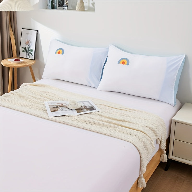 Two pieces of pillowcases with towel material, designed in 50*70 size. These pillowcases come in various flower patterns and are made of skin-friendly 100% polyester fiber spandex fabric. They are soft and comfortable to use, and do not come with a