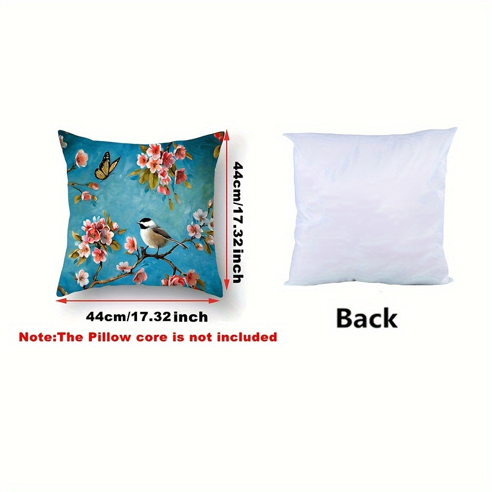 Add a touch of country-rustic charm to your bedroom decor with these floral and bird print throw pillow covers. Made from machine washable and stain resistant polyester, these cushion cases feature a convenient zipper closure for easy removal. Each cover