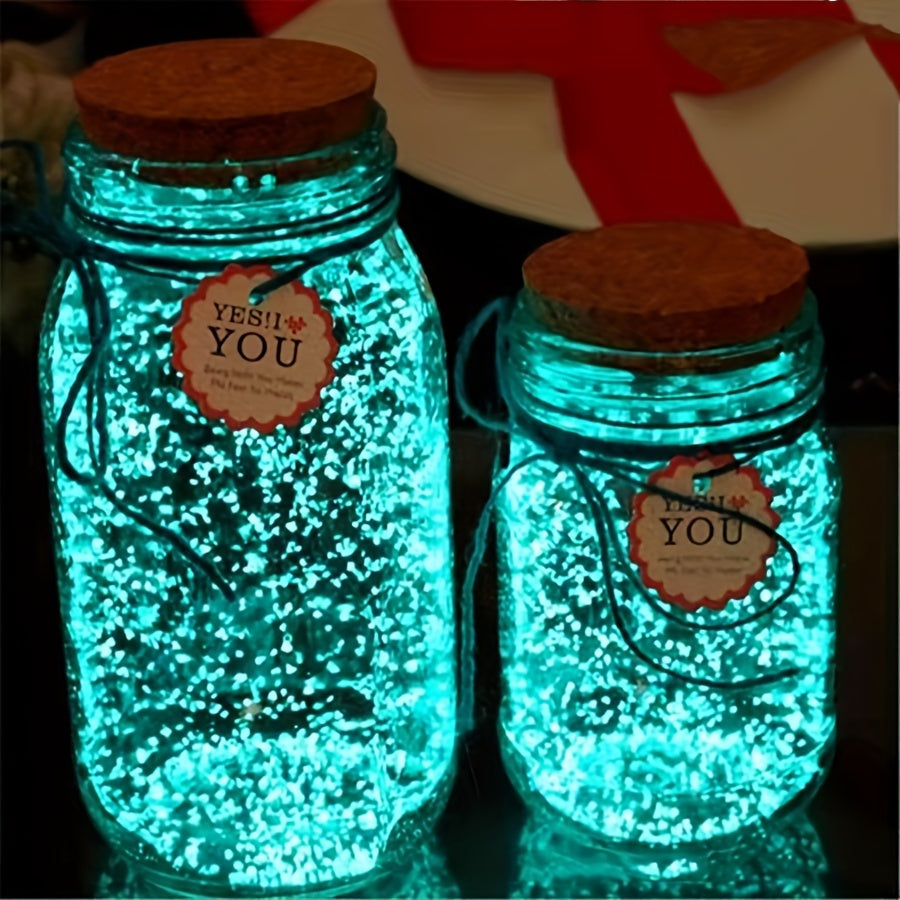 10,000 pieces of glow-in-the-dark pebbles for DIY projects like wishing bottles and fish tank decor. Comes in 10g packets.