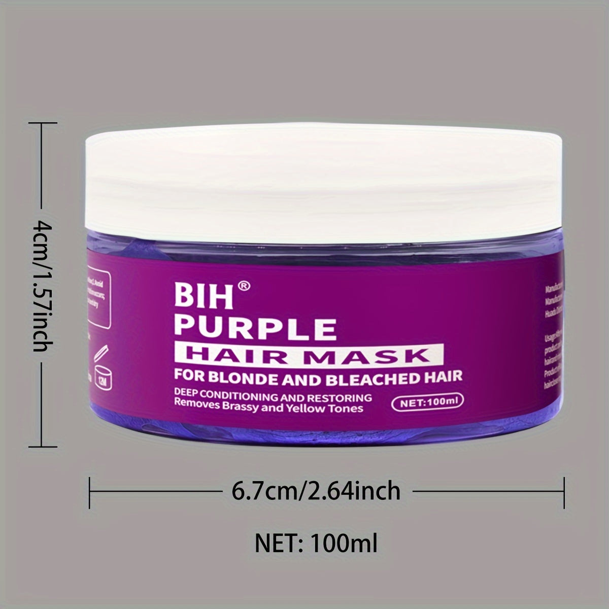 BHI Purple Hair Mask brightens and tones blonde to platinum hair by neutralizing yellow tones.