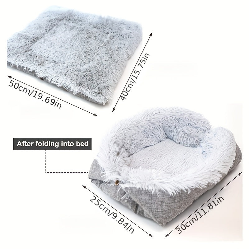 Polyester pet bed with memory foam and odor control for small pets and rabbits, cats, dogs.