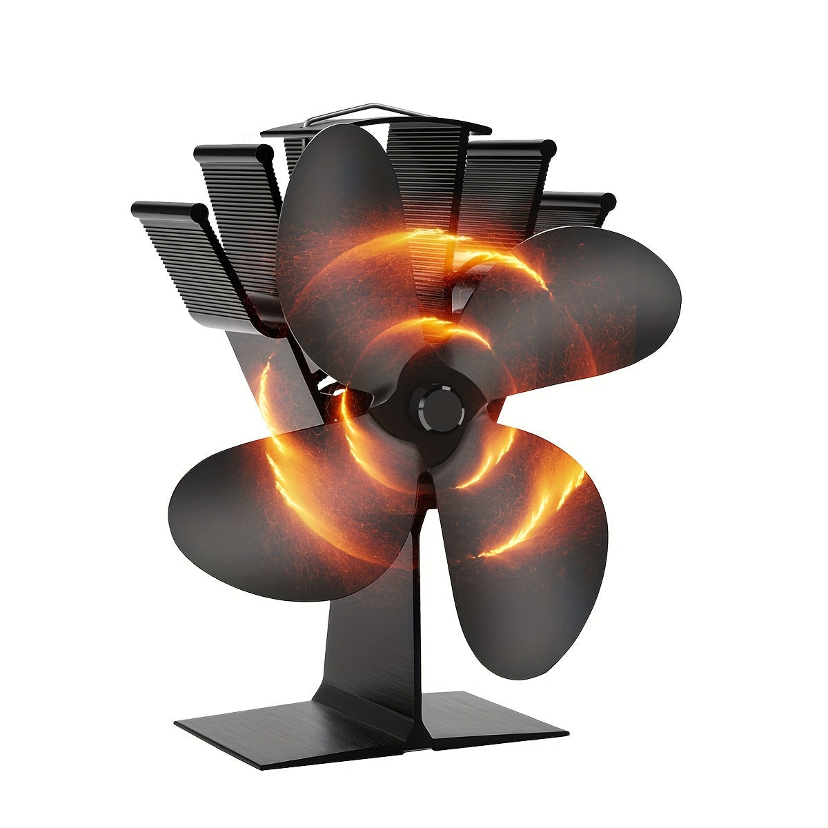 Black Fireplace Stove Fan Ecofan - Efficient Heat Distribution and Quiet Operation