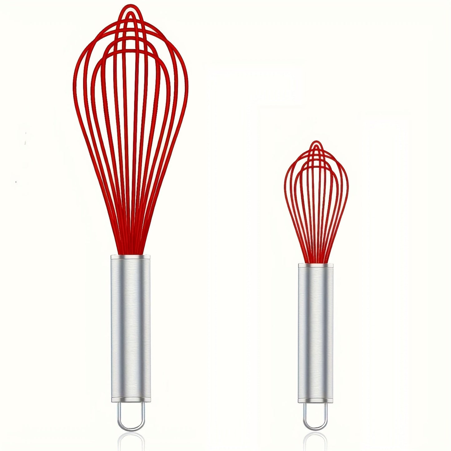 High-Quality Silicone and Stainless Steel Whisk - Safe for use on Nonstick Pans, Heat Resistant - A Must-Have Kitchen Tool