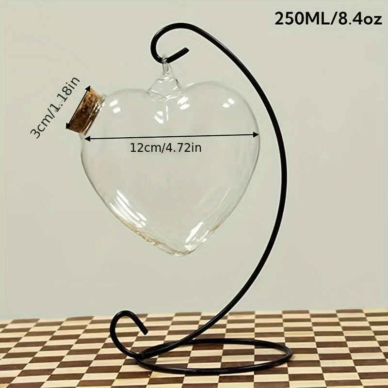 1 hanging cocktail glass with iron stand, 11.8oz, BPA-free, reusable, hand wash only, perfect for summer drinks, elegant round design for refreshing beverages, clear glassware.