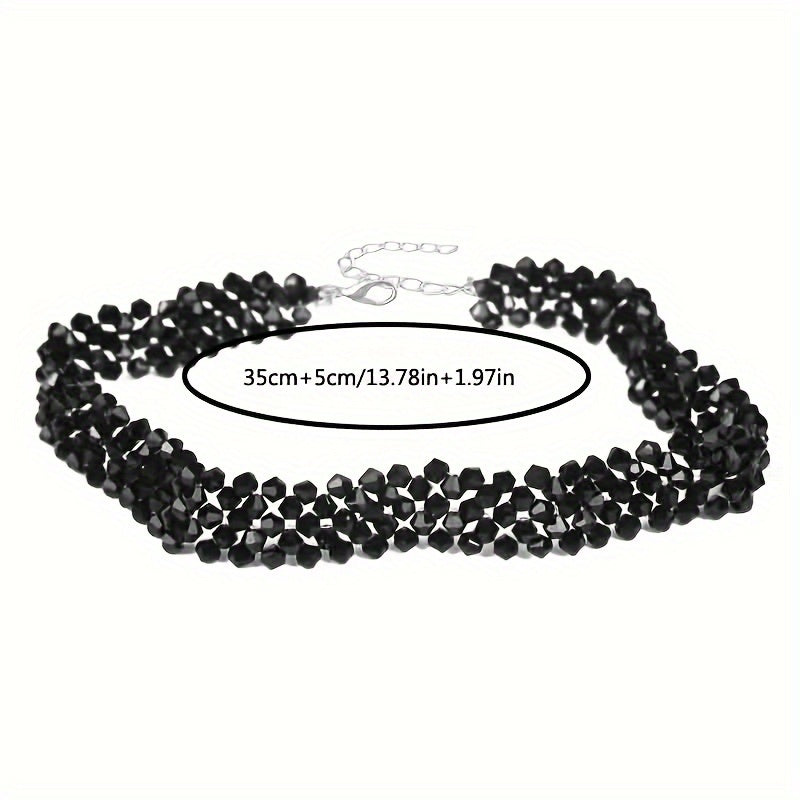 [Crowd Favorite] Stylish Handcrafted Crystal Beaded Necklace with Trendy Vintage Collar