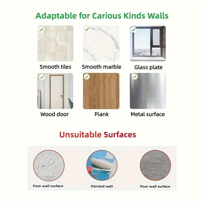 5pcs Clear Self-Adhesive Hooks - Easy to Install, No-Drill Wall Mount, Perfect for Bathroom Organizers & Storage