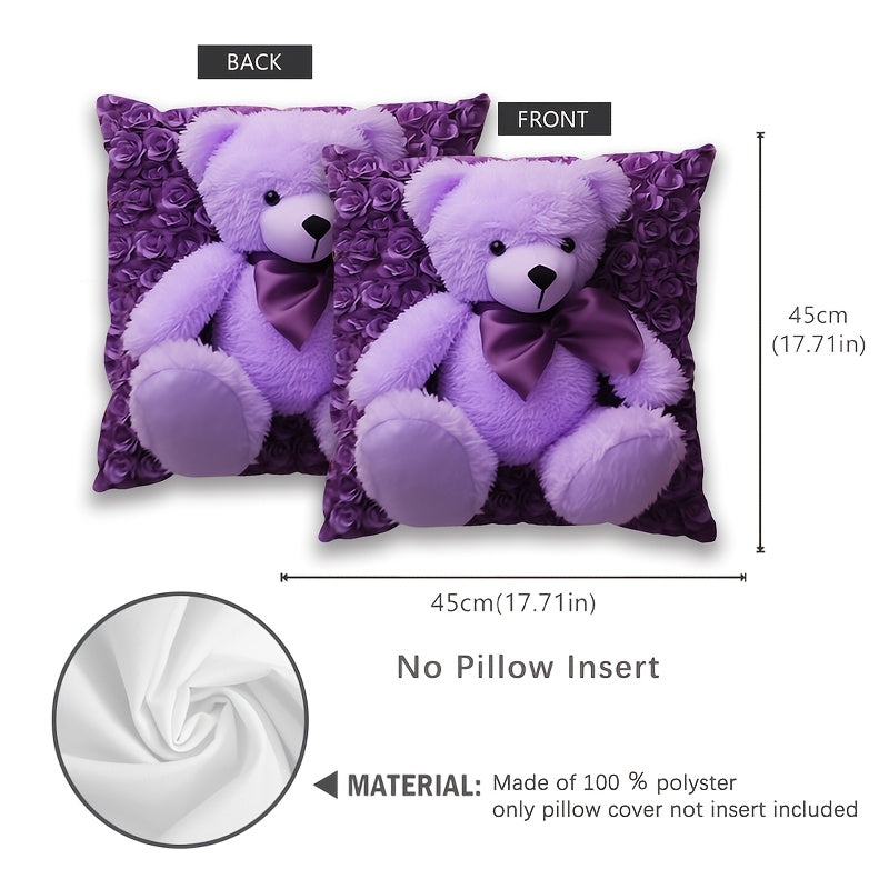 This MEMNUN Contemporary Style Teddy Bear Decorative Throw Pillow Cover adds a cute touch to your living space. Measuring 44.96x44.96 cm, this double-sided printed cover is made of polyester and features a zippered closure for easy removal and cleaning.