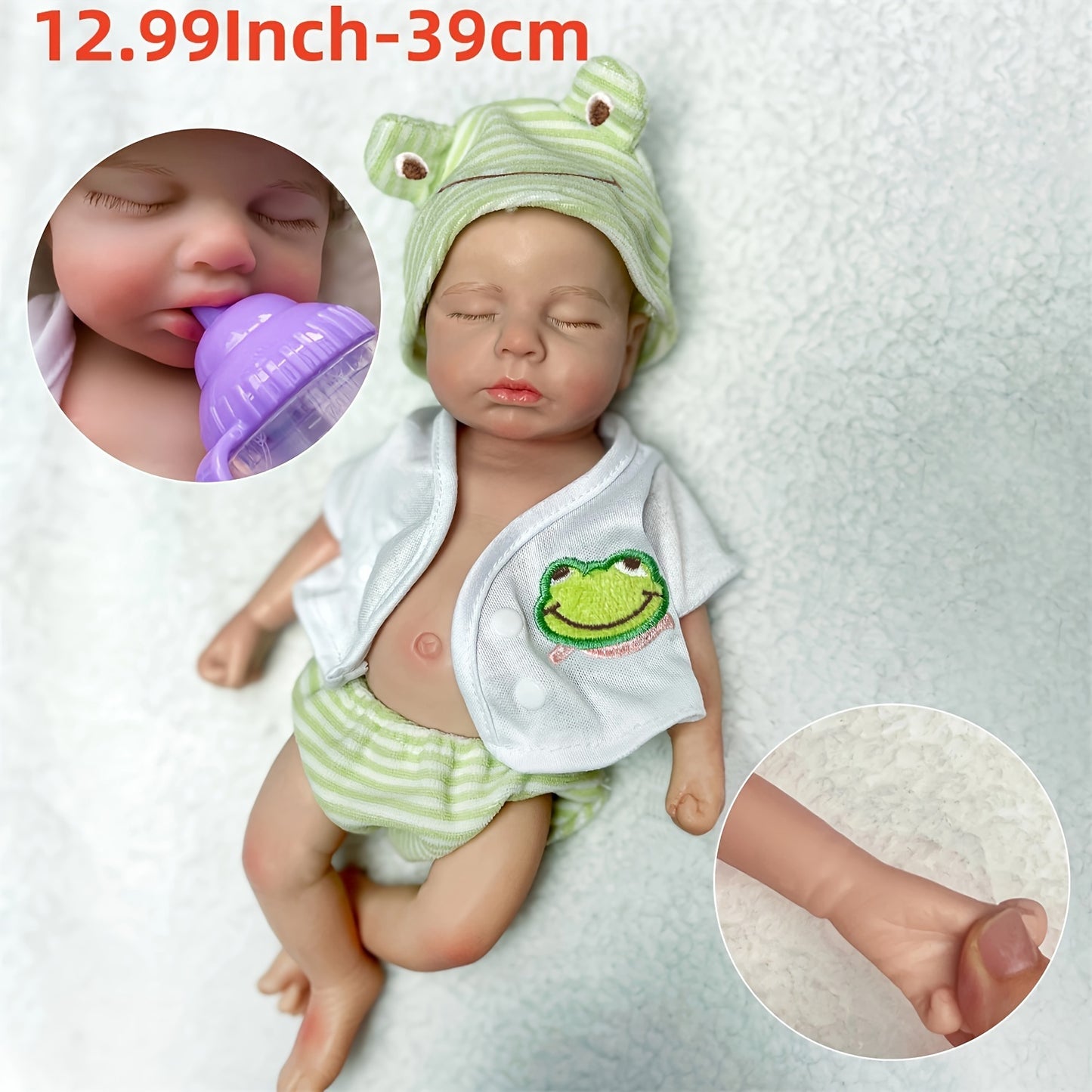 Charming 33.02cm LouLou Bebe Reborn Dolls with Openable Mouth, Feeding Accessory, Waterproof Silicone - Ideal Gift for Kids, Includes Pink Outfit