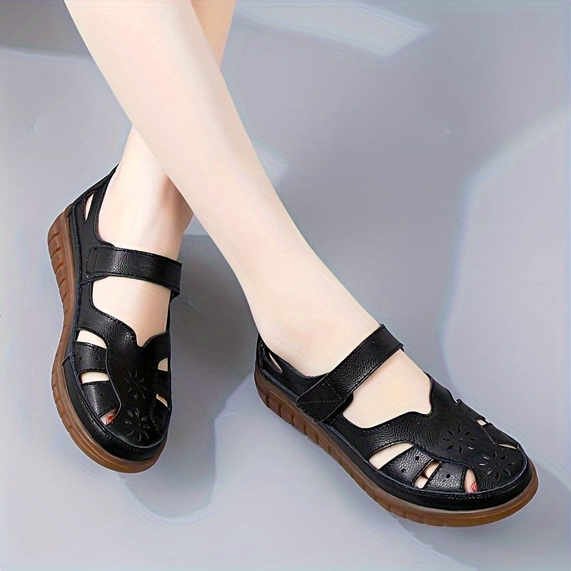 Womens comfy flats with soft sole and ankle belt