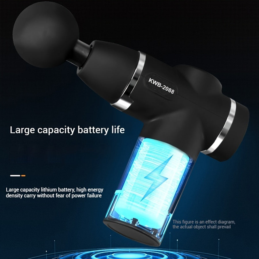 Портативный перкуссионный массажный пистолет с 12 сменными насадками, USB зарядка. Идеальный подарок для спортсменов, семьи и друзей.