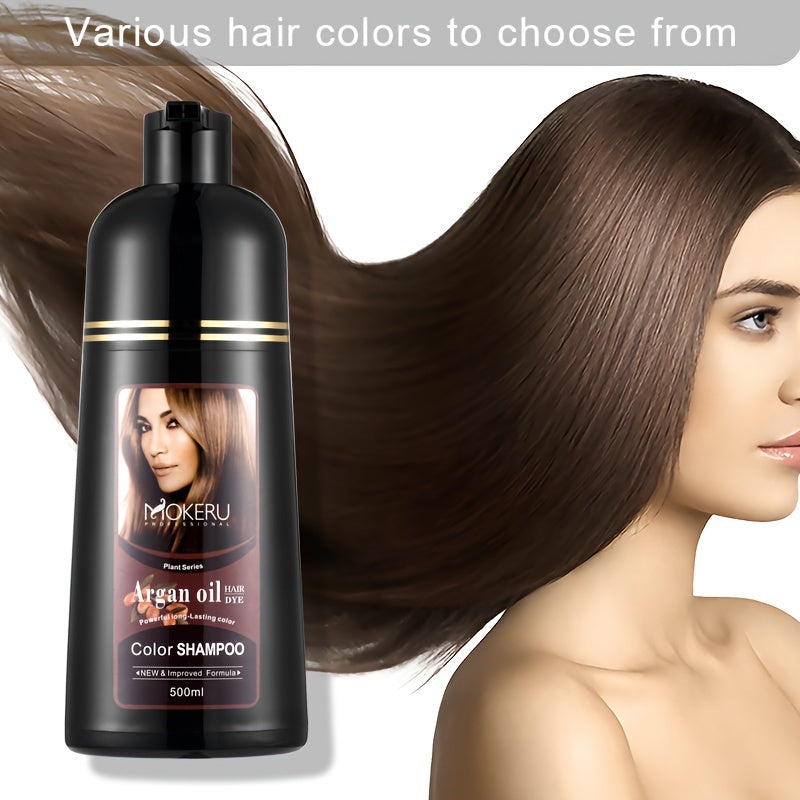 3-in-1 Argan Oil Hair Dye for Easy Gray Coverage at Home-great for Men and Women