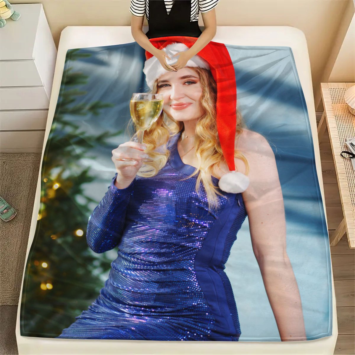 Soft, warm, and personalized flannel fleece throw blanket, perfect for adding a unique touch to your home decor. Customize with your own photos and text for a one-of-a-kind gift for all occasions. Made of high-quality polyester for a plush feel, this