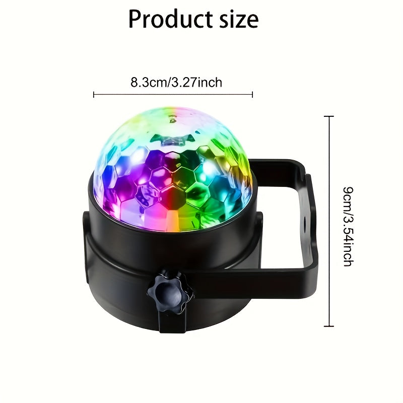 Crystal Magic Sphere Disco Ball Light Projector, USB-Powered, Indoor/Outdoor Strobe Light for Parties, Weddings & Birthdays, No Battery Required