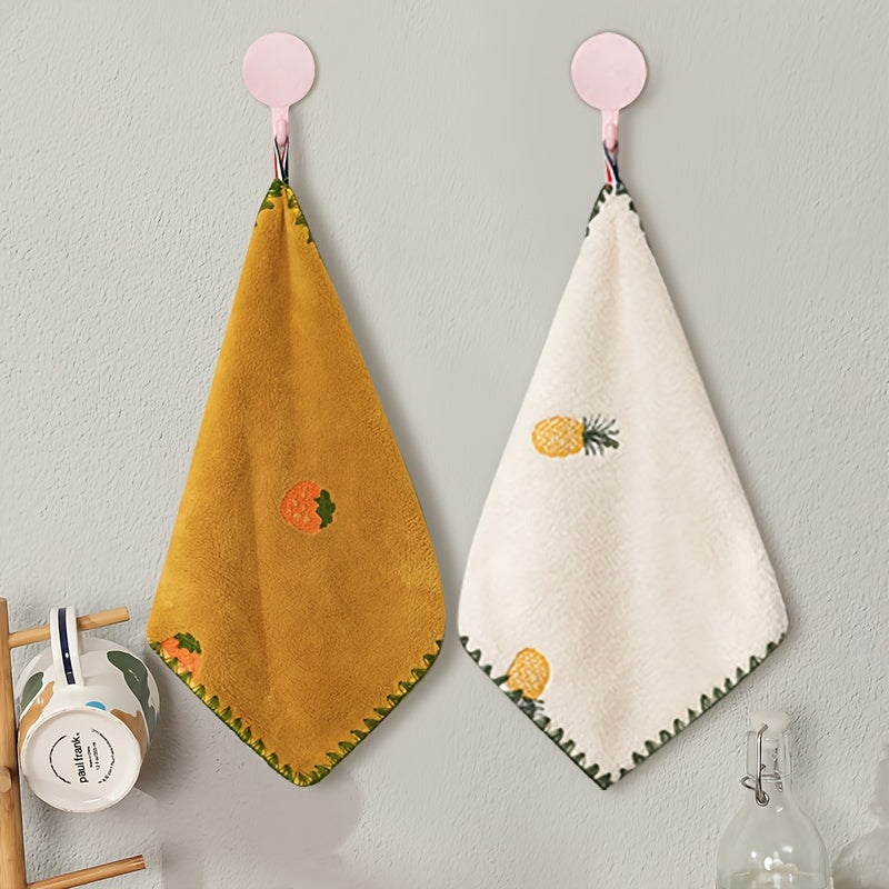 Soft, absorbent towels with cartoon embroidery for bathroom or kitchen use, quick-drying, 30x30cm size.