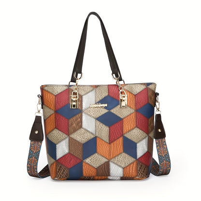 5 fashionable patchwork crossbody handbags, perfect for commuting and office use.