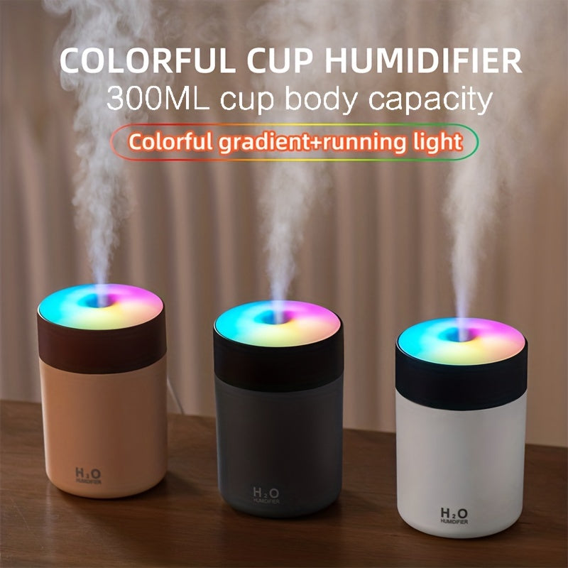 1pc Color Night Light Silent Humidifier, USB Portable Mini Office Desktop Car Humidifier with Scented Diffuser. Suitable for Skin Moisturizing, Hydrating. Auto Shut Off, 2 Spray Modes. Great Holiday Gift for Students.