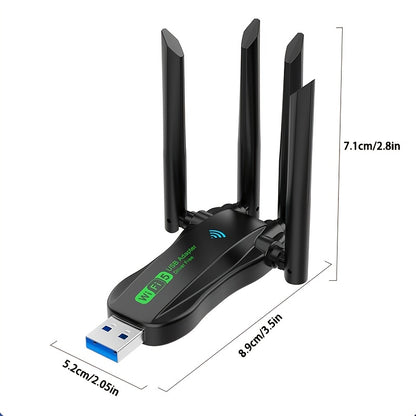 1pc Vszapower Dual-Band WiFi USB Adapter with 1300M High-Speed Internet, 5.8G/2.4G Concurrent, Plug and Play, ABS Material, Wi-Fi Enabled, USB Powered, Operating Voltage ≤36V, Adapter Type.