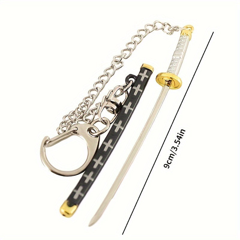 Keychain featuring a miniature weapon design, perfect for men's accessory. Ideal for gaming enthusiasts and fans, great gift for collectors.