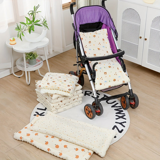 Cozy double-sided stroller cushion with plush bean-lining for car seats and travel support.