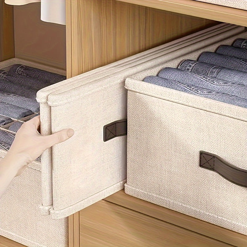 Foldable drawer organizer set with 16 cells, ideal for organizing underwear, socks, and bras. Features an easy-access fabric divider, making it a space-saving storage solution for your closet. Constructed from durable materials for long-lasting use.