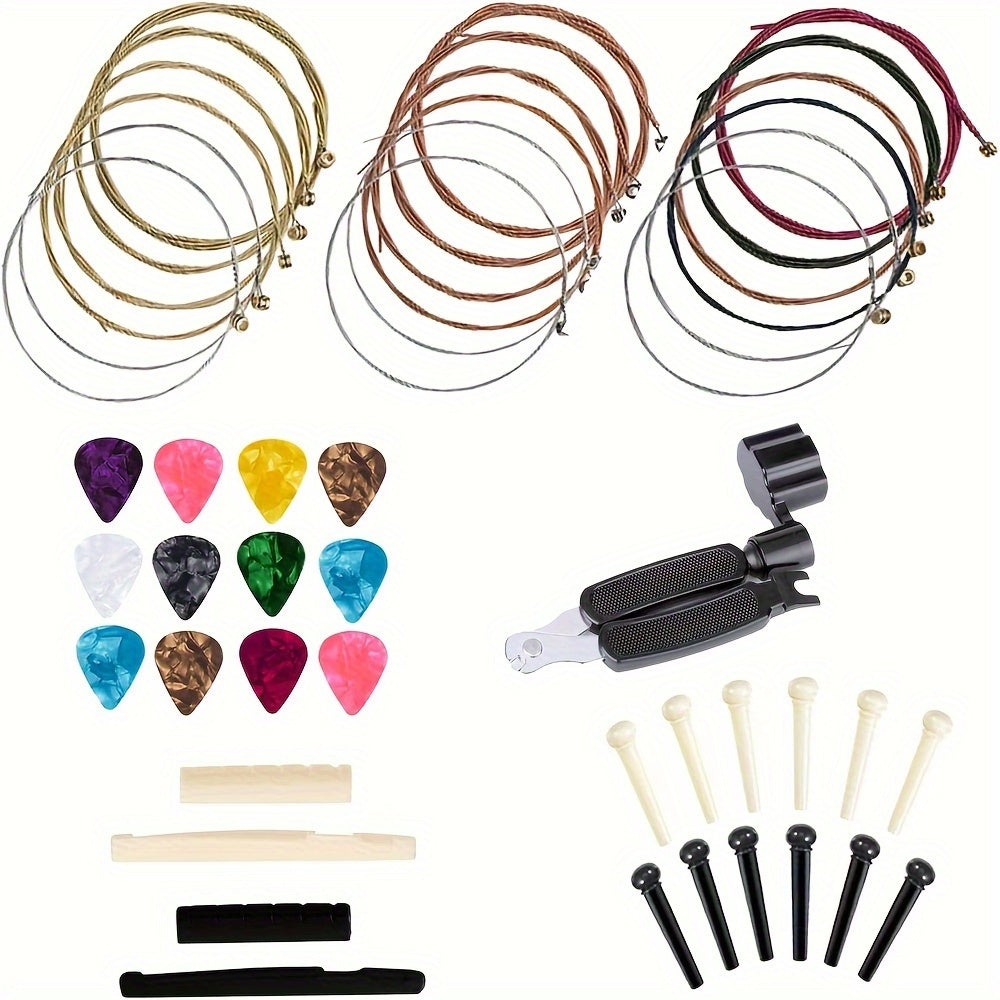 Guitar Tool Kit, a thoughtful gift for guitar enthusiasts of all levels. Includes string winder, maintenance tools for ukulele, bass, banjo, and acoustic guitars.