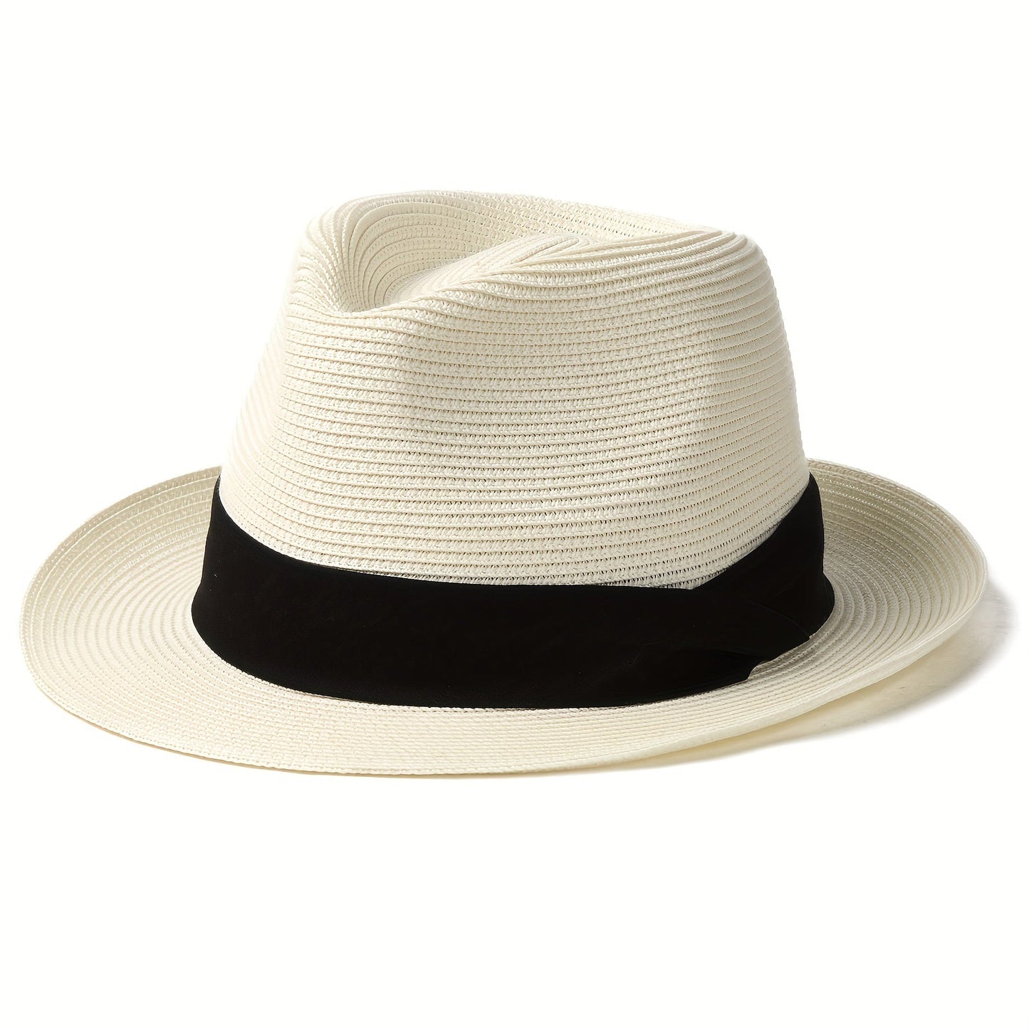 Panama Hat Fedora with Wide Brim Straw, Perfect Summer Beach Sun Hat for Men and Women, Great for Gifting, Easily Recoverable After Crimping