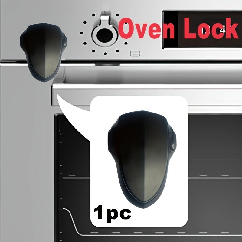 Simple to Install Oven Door Lock - Resistant to Heat, No Tools or Drilling Needed, Swivel Design for Kitchen Safety - Black