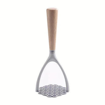 [Bestseller] High-Quality Potato Masher made from Premium Aluminum Alloy with Wooden Handle - Sturdy Kitchen Utensil for Flawless Mashed Potatoes & Pumpkins, Easy-to-Hold Grip