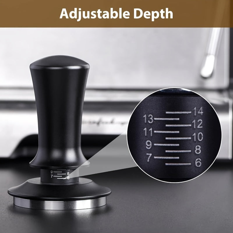 This high-quality Stainless Steel Espresso Tamper is designed for precision, with adjustable depth and a calibration spring to ensure the perfect tamping every time. Ideal for both professional baristas and home use.