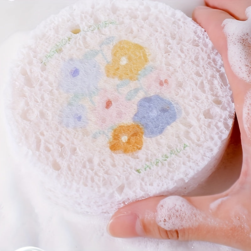 Three high-quality thick cellulose sponges in one convenient pack. These large sponges are excellent for absorbing liquids and double-sided for maximum cleaning efficiency. They are bubble-rich, non-toxic, and come with a hanging rope for easy storage