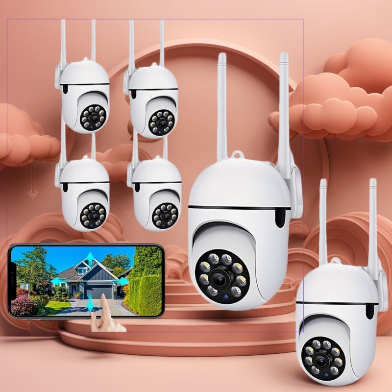 Smart Security Camera, suitable for indoor use, equipped with HD video resolution of 240p. Powered by USB with a voltage of ≤36V, this camera is compatible with Amazon Alexa. It is weatherproof and features Pan/Tilt/Zoom capabilities, Ultra-Clear Night