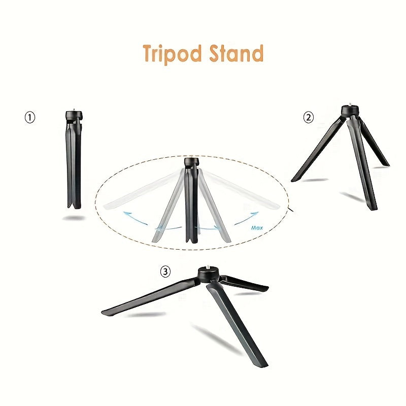 1 LED Ring Light with tripod and phone holder, dimmable and USB-powered. Ideal for YouTube videos, photography, selfies, vlogs, makeup, and live streaming. Portable.