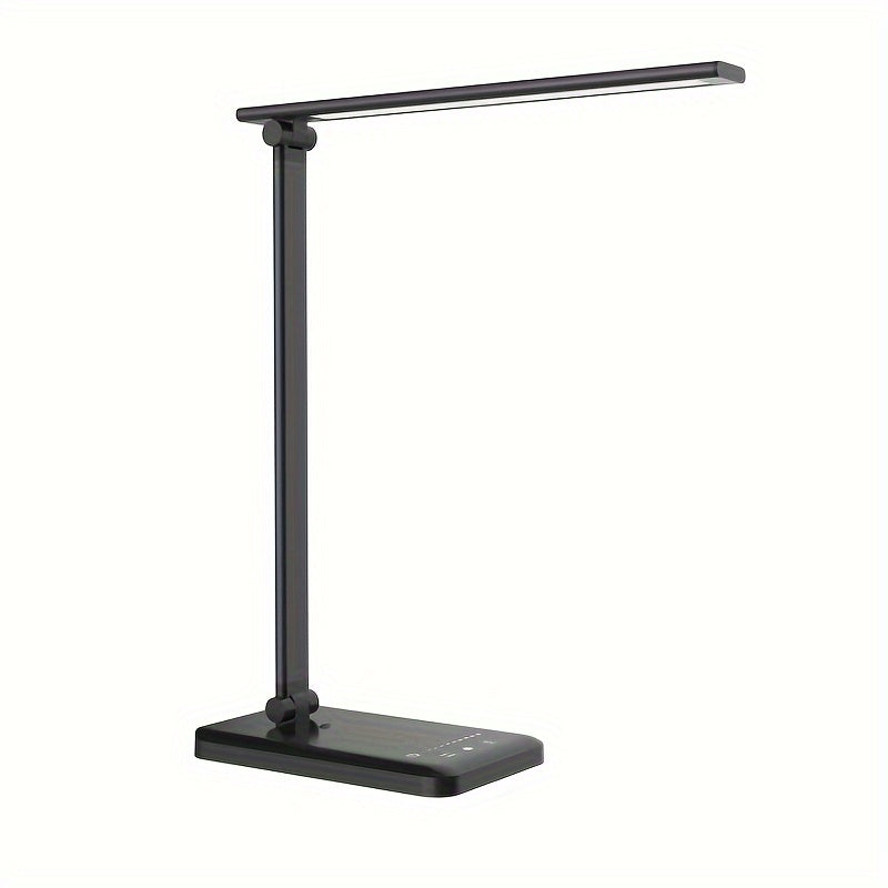 Adjustable LED Desk Lamp with Touch Control, 5 Lighting Modes & Brightness Levels, 45-Minute Auto Timer, USB Powered, Dimmable Table Lamp - White/Black