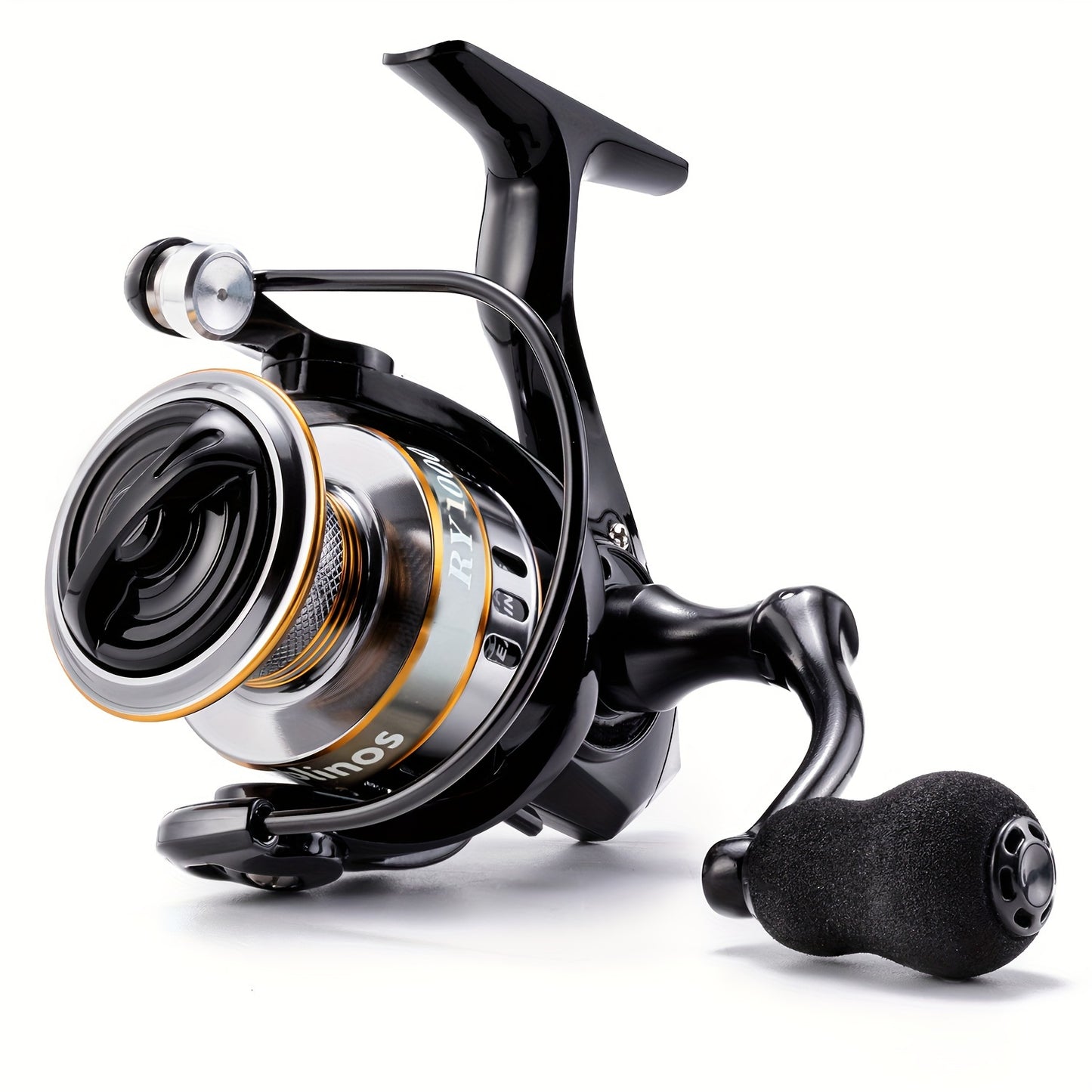 1-piece RY spinning reel with EVA handle grip, ideal for freshwater and seawater fishing.