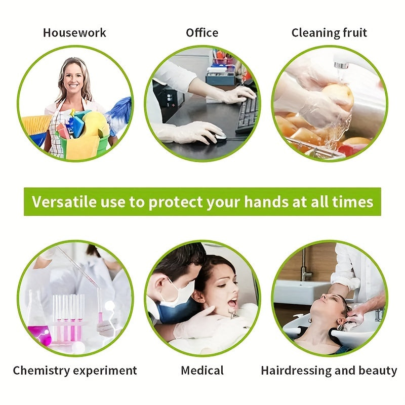 [Top Pick] Clear Disposable Gloves, Ethylene Vinyl Gloves, BPA and Latex Free, for Kitchen Cooking, Food Handling, Baking, Powder-Free, Safe Cleaning Gloves