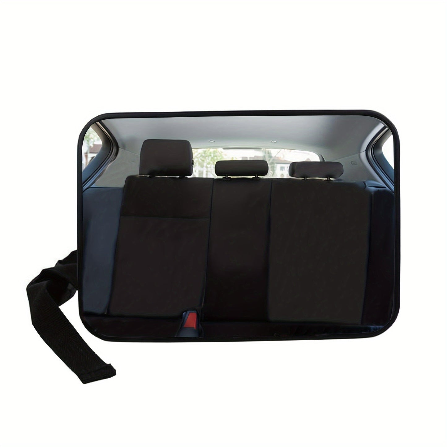 Fully assembled shatterproof 1 piece safety mirror for rear-facing car seats, providing a wide crystal-clear view.