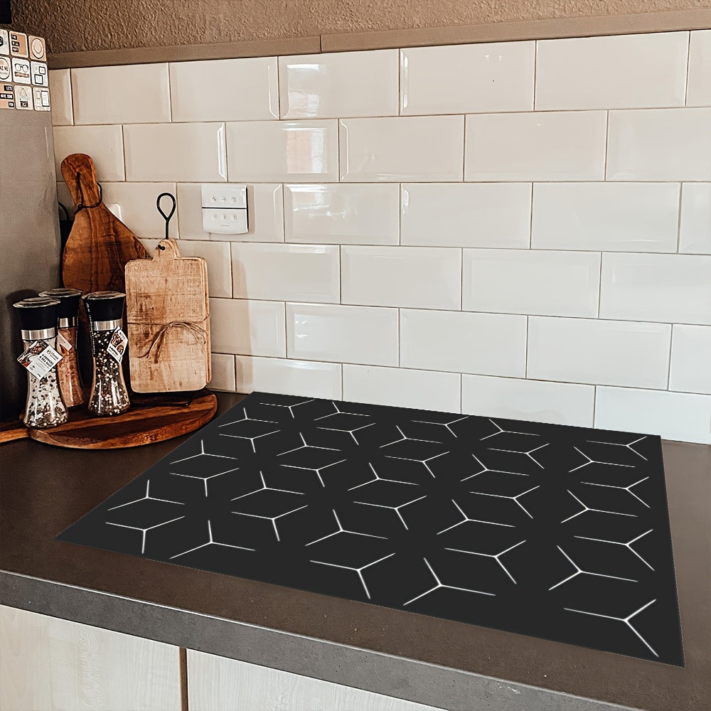 Protect your induction cooktop with this durable PVC mat! Measuring 60.96x52.07cm, this anti-slip mat is perfect for kitchen decoration. Compatible with all induction cooktops, this scratch and stain resistant cover plate will keep your appliances